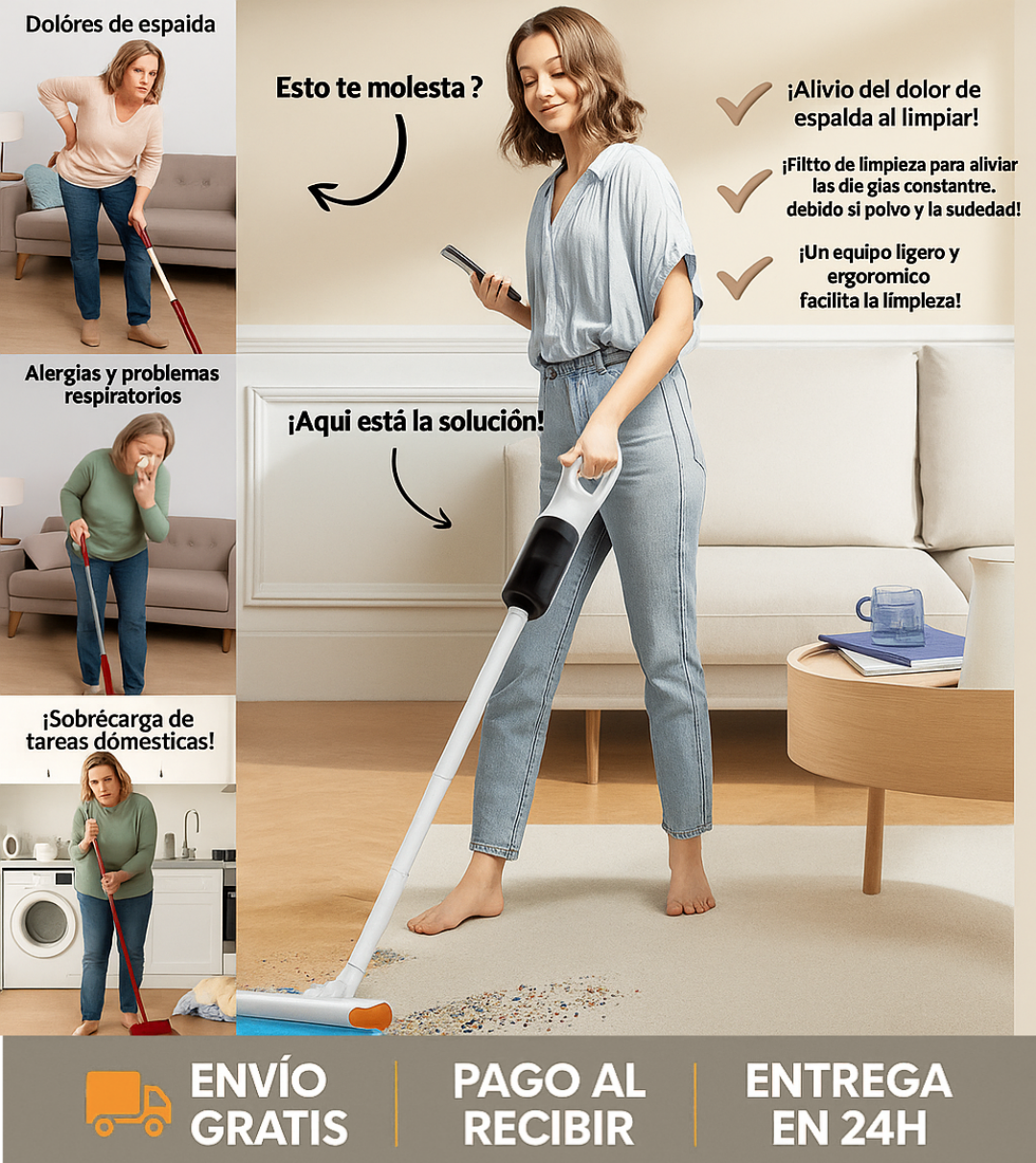 ¡Promoción Limitada 50% de Descuento! Lleva la Aspiradora 3 en 1 Eficiente +🎁¡Regalo Exclusivo! 🔥Limpieza Poderosa y Sin Esfuerzo